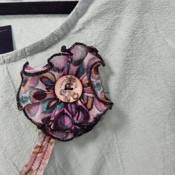 LEE ANDERSEN FLORAL APILCAY TOP WITH 3/4 SLEEVES - Picture 3 of 10